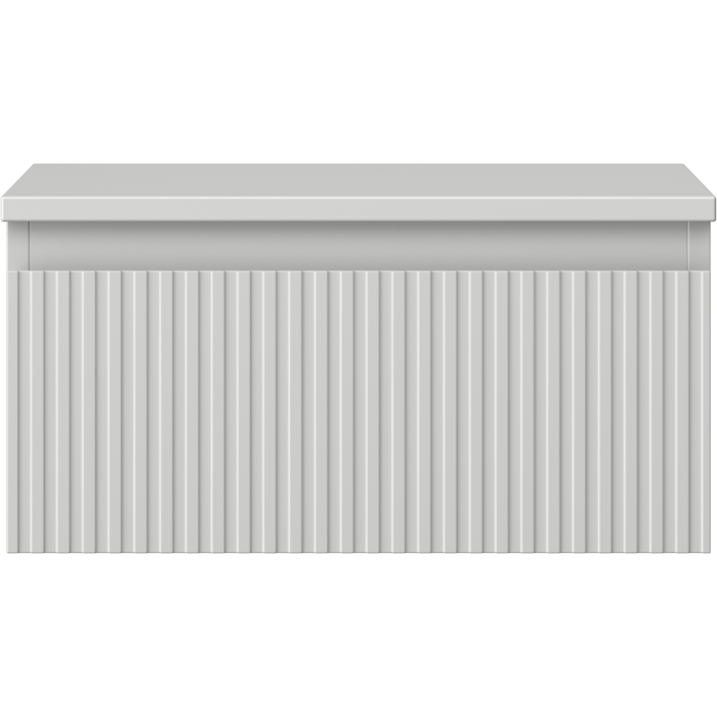 Mexen Rivel placard de salle de bain sous vasque 50 cm avec plateau, 1 tiroir, cannelé, gris mat - 91A20-05023-1-BFC62