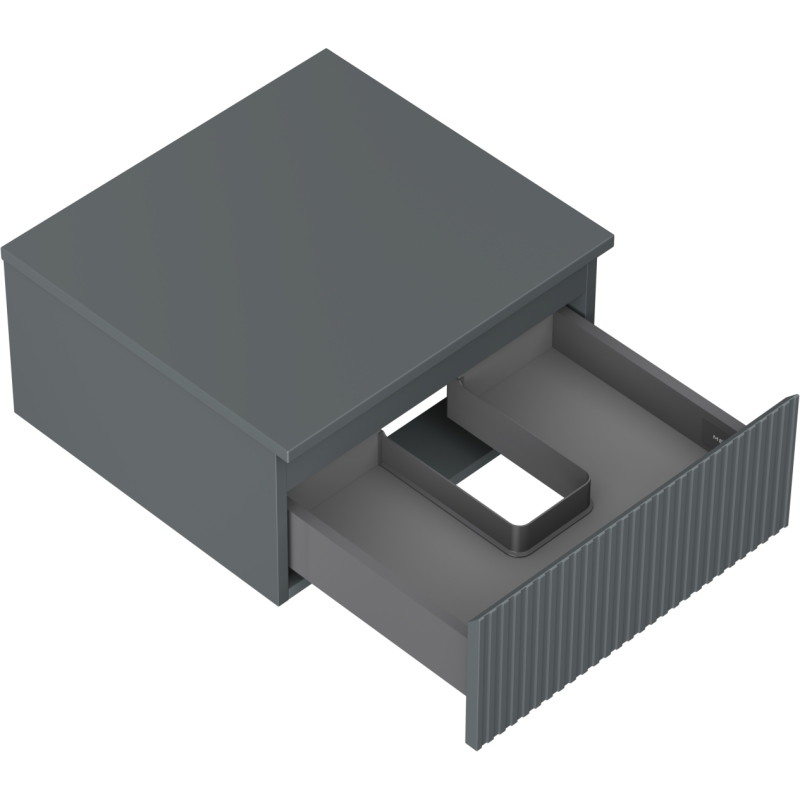Mexen Rivel meuble de salle de bains sous lavabo 50 cm avec plateau, 1 tiroir, rainuré, graphite mat - 91A20-05023-1-BFC66