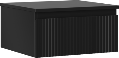 Mexen Rivel armoire de salle de bain sous lavabo 50 cm avec plateau, 1 tiroir, rainurée, noir mat - 91A20-05023-1-BFC71