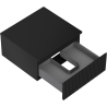 Mexen Rivel meuble de salle de bain sous-vasque 50 cm avec plateau, 1 tiroir, rainuré, noir mat - 91A20-05023-1-BFC71