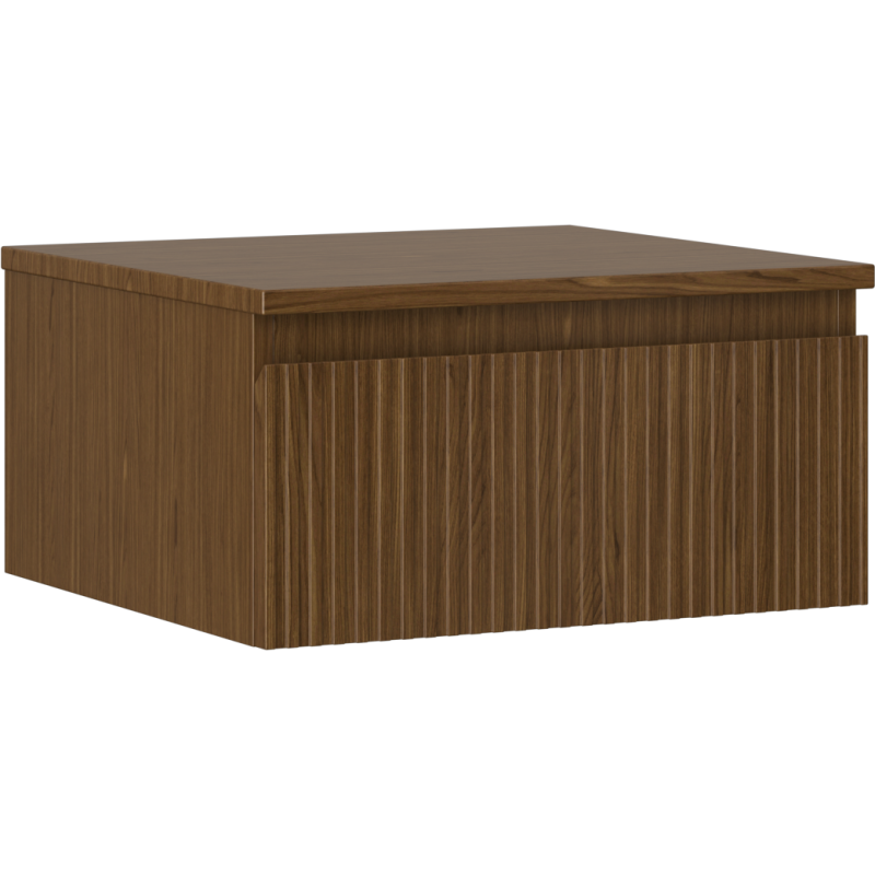 Mexen Rivel meuble sous-vasque 50 cm avec plateau, 1 tiroir, rainuré, noyer - 91A20-05023-1-BFC86