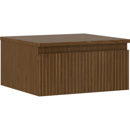 Mexen Rivel meuble sous-vasque 50 cm avec plateau, 1 tiroir, rainuré, noyer - 91A20-05023-1-BFC86