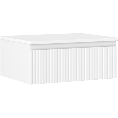 Mexen Rivel meuble de salle de bain sous-lavabo 60 cm avec plateau, 1 tiroir, rainuré, blanc mat - 91A20-06023-1-BFC01