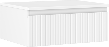 Mexen Rivel meuble de salle de bain sous-lavabo 60 cm avec plateau, 1 tiroir, rainuré, blanc mat - 91A20-06023-1-BFC01