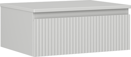 Mexen Rivel meuble de salle de bain sous lavabo 60 cm avec plan de travail, 1 tiroir, rainuré, gris mat - 91A20-06023-1-BFC62
