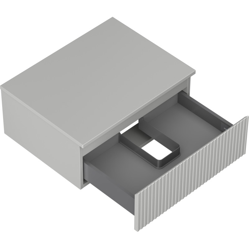 Mexen Rivel meuble de salle de bain sous lavabo 60 cm avec plan de travail, 1 tiroir, rainuré, gris mat - 91A20-06023-1-BFC62