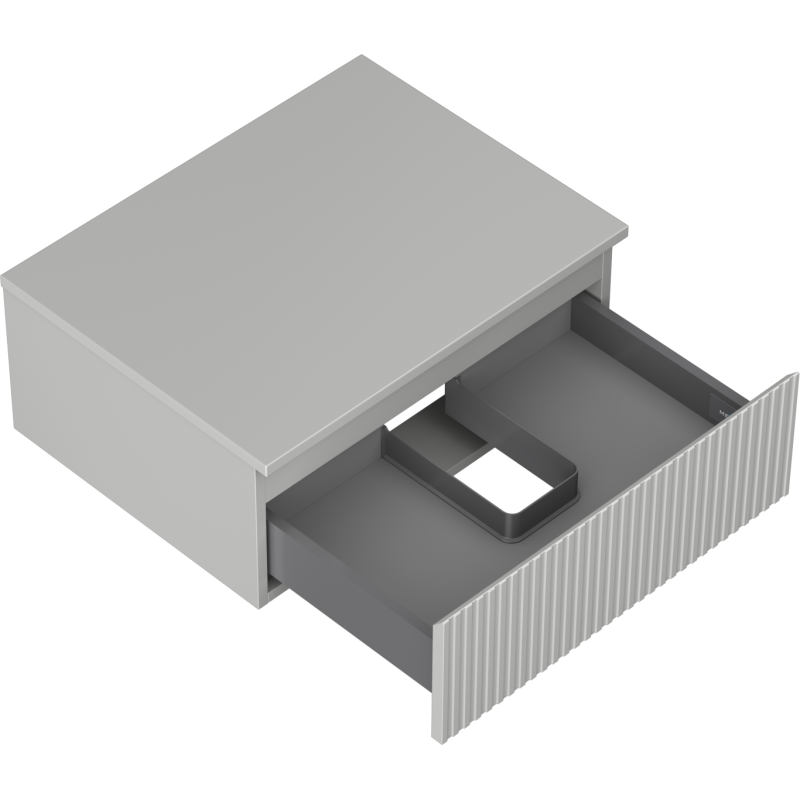 Mexen Rivel meuble-lavabo 60 cm avec dessus, 1 tiroir, rainuré, gris mat - 91A20-06023-1-BFC62