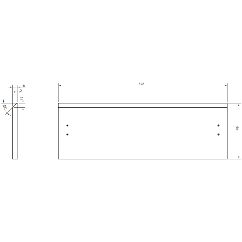 Mexen Rivel armoire de salle de bain sous lavabo 60 cm avec plateau, 1 tiroir, rainuré, graphite mat - 91A20-06023-1-BFC66