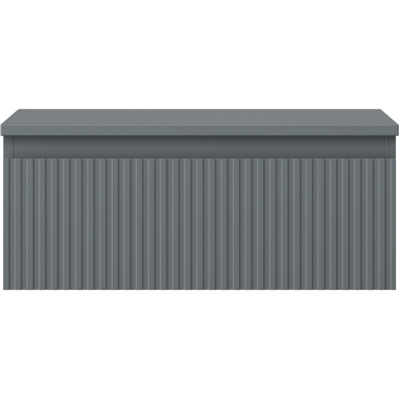 Mexen Rivel meuble de salle de bain sous-lavabo 60 cm avec plateau, 1 tiroir, rainuré, graphite mat - 91A20-06023-1-BFC66