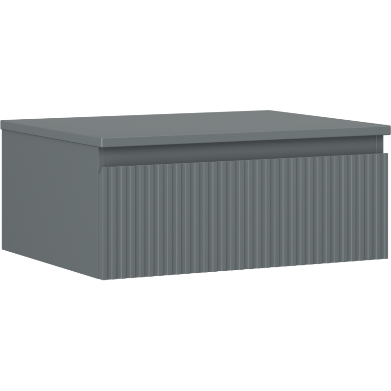 Mexen Rivel armoire de salle de bain sous lavabo 60 cm avec plateau, 1 tiroir, rainuré, graphite mat - 91A20-06023-1-BFC66