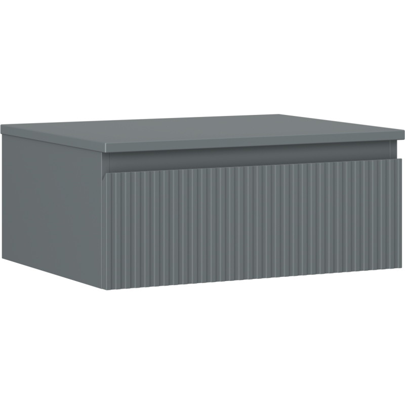 Mexen Rivel meuble de salle de bain sous-lavabo 60 cm avec plateau, 1 tiroir, rainuré, graphite mat - 91A20-06023-1-BFC66