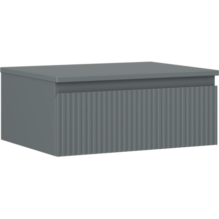 Mexen Rivel armoire de salle de bain sous-vasque 60 cm avec plateau, 1 tiroir, rainuré, graphite mat - 91A20-06023-1-BFC66