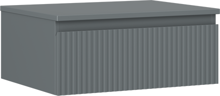 Mexen Rivel armoire de salle de bain sous lavabo 60 cm avec plateau, 1 tiroir, rainuré, graphite mat - 91A20-06023-1-BFC66