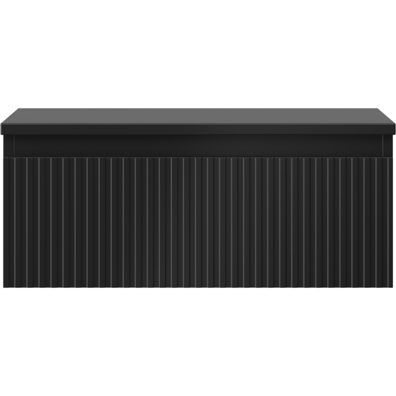 Mexen Rivel meuble de salle de bain 60 cm avec plateau, 1 tiroir, rainuré, noir mat - 91A20-06023-1-BFC71