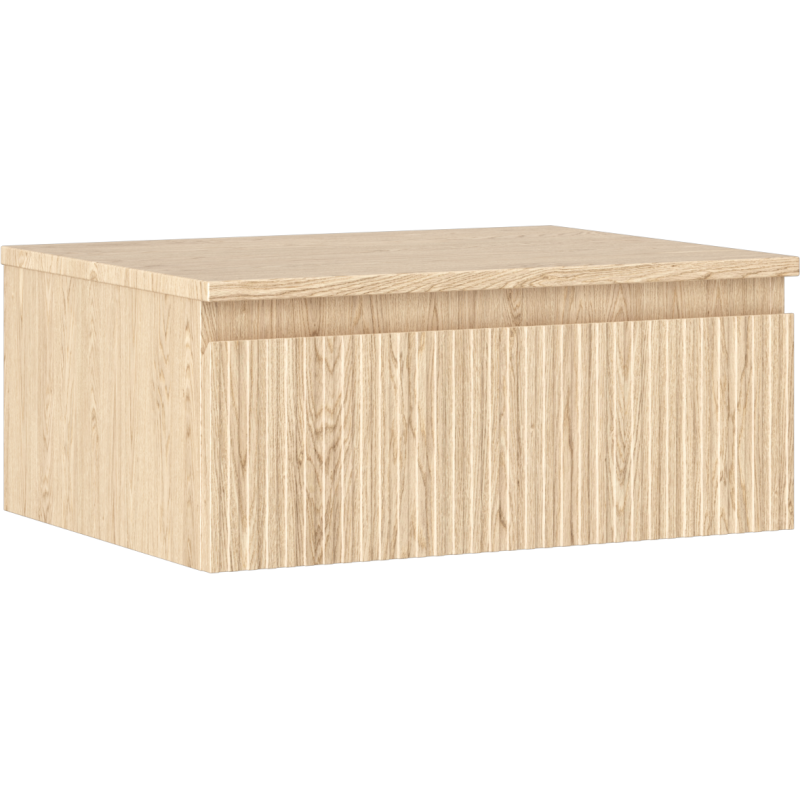 Mexen Rivel meuble de salle de bains sous-lavabo 60 cm avec plateau, 1 tiroir, rainuré, chêne - 91A20-06023-1-BFC81