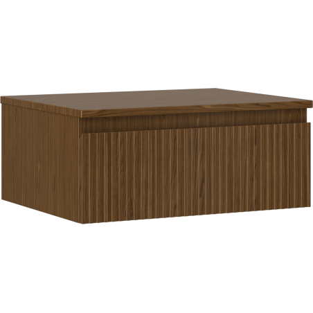 Mexen Rivel armoire de salle de bains sous-lavabo 60 cm avec plateau, 1 tiroir, rainurée, noyer - 91A20-06023-1-BFC86