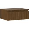 Mexen Rivel Armoire de salle de bain sous lavabo 60 cm avec plateau, 1 tiroir, rainuré, noyer - 91A20-06023-1-BFC86