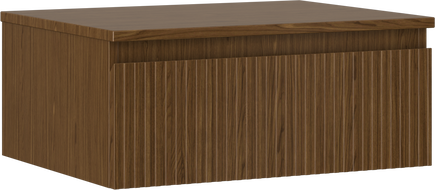 Mexen Rivel armoire de salle de bains sous-lavabo 60 cm avec plateau, 1 tiroir, rainurée, noyer - 91A20-06023-1-BFC86