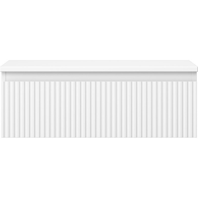 Mexen Rivel armoire de salle de bain sous-lavabo 70 cm avec plateau, 1 tiroir, cannelée, blanc mat - 91A20-07023-1-BFC01
