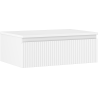 Mexen Rivel armoire de salle de bain sous-lavabo 70 cm avec plateau, 1 tiroir, cannelée, blanc mat - 91A20-07023-1-BFC01