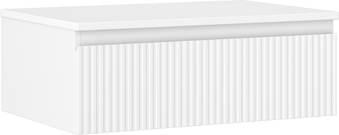 Mexen Rivel armoire de salle de bain sous-lavabo 70 cm avec plateau, 1 tiroir, cannelée, blanc mat - 91A20-07023-1-BFC01