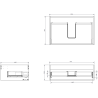 Mexen Rivel armoire de salle de bain sous-lavabo 70 cm avec plateau, 1 tiroir, cannelée, blanc mat - 91A20-07023-1-BFC01