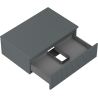 Mexen Rivel meuble de salle de bain sous-lavabo 70 cm avec plateau, 1 tiroir, rainuré, graphite mat - 91A20-07023-1-BFC66