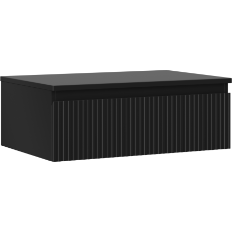 Mexen Rivel meuble de salle de bain sous-lavabo 70 cm avec plateau, 1 tiroir, rainuré, noir mat - 91A20-07023-1-BFC71