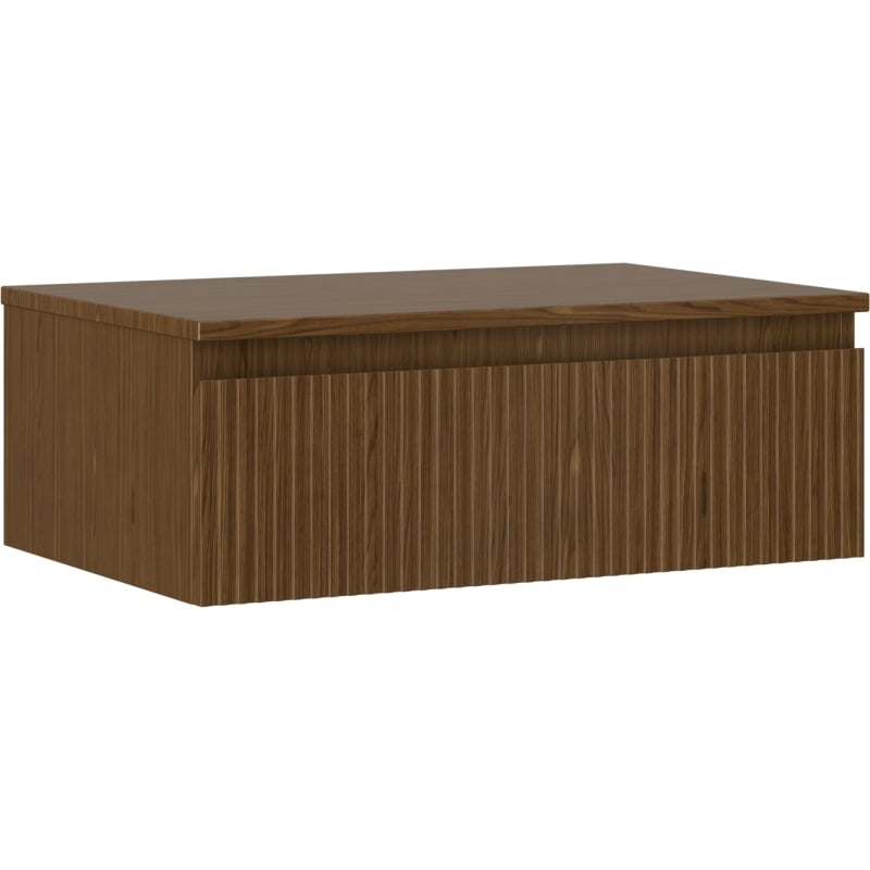 Mexen Rivel meuble de salle de bain sous lavabo 70 cm avec plateau, 1 tiroir, rainuré, noyer - 91A20-07023-1-BFC86