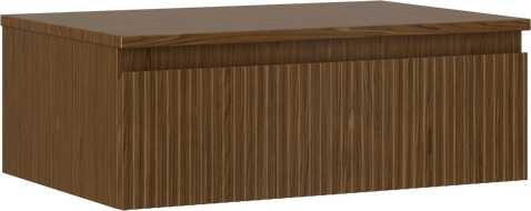 Mexen Rivel armoire de salle de bain sous lavabo 70 cm avec plateau, 1 tiroir, cannelée, noyer - 91A20-06023-1-BFC86