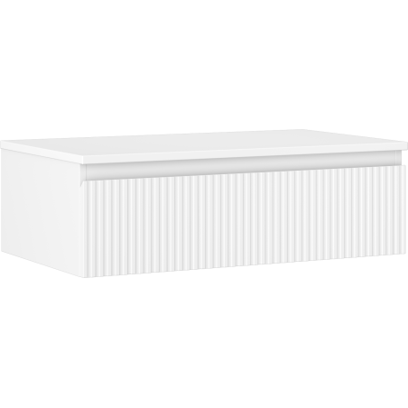 Mexen Rivel meuble de salle de bain sous-lavabo 80 cm avec plateau, 1 tiroir, rainuré, blanc mat - 91A20-08023-1-BFC01