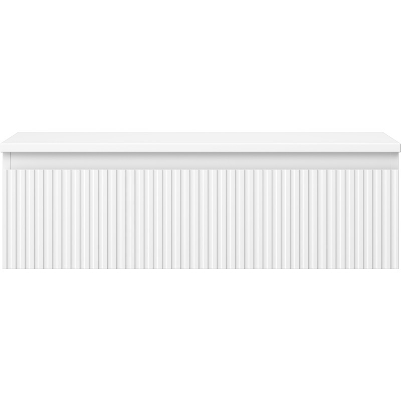 Mexen Rivel armoire de salle de bain sous le lavabo 80 cm avec plateau, 1 tiroir, rainurée, blanche mate - 91A20-08023-1-BFC01