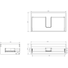 Mexen Rivel armoire de salle de bain sous le lavabo 80 cm avec plateau, 1 tiroir, rainurée, blanche mate - 91A20-08023-1-BFC01