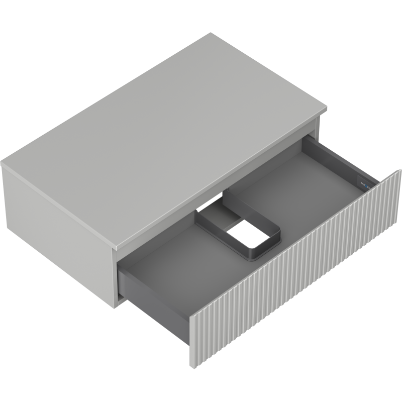 Mexen Rivel meuble de salle de bain sous lavabo 80 cm avec plateau, 1 tiroir, rainuré, gris mat - 91A20-08023-1-BFC62