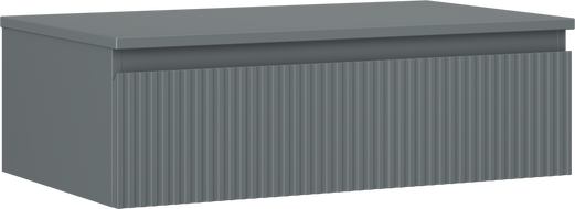 Mexen Rivel meuble de salle de bain sous-lavabo 80 cm avec plateau, 1 tiroir, rainuré, graphite mat - 91A20-08023-1-BFC66