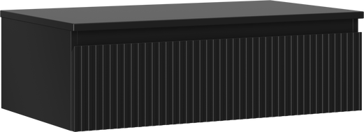 Mexen Rivel Meuble de salle de bains sous lavabo 80 cm avec plan, 1 tiroir, rainuré, noir mat - 91A20-08023-1-BFC71