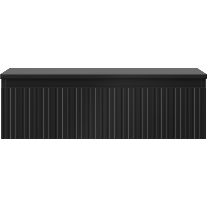 Mexen Rivel meuble de salle de bain sous-lavabo 80 cm avec plateau, 1 tiroir, rainuré, noir mat - 91A20-08023-1-BFC71