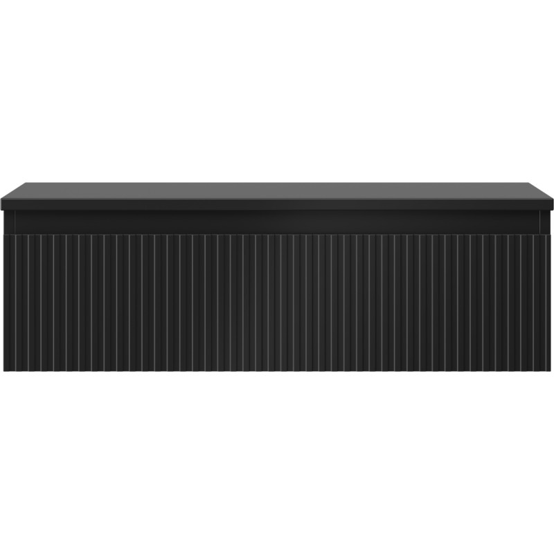 Mexen Rivel Meuble de salle de bains sous lavabo 80 cm avec plan, 1 tiroir, rainuré, noir mat - 91A20-08023-1-BFC71