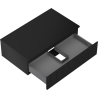 Mexen Rivel Meuble de salle de bains sous lavabo 80 cm avec plan, 1 tiroir, rainuré, noir mat - 91A20-08023-1-BFC71
