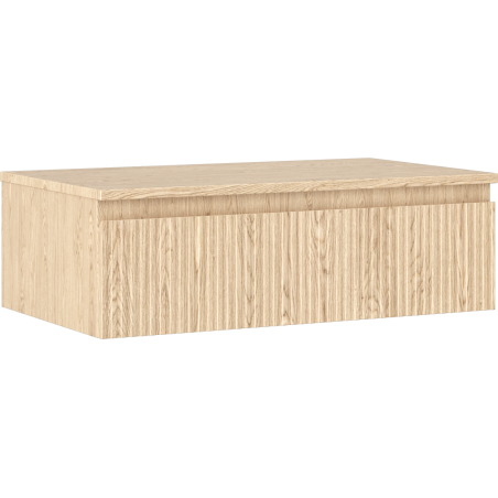 Mexen Rivel armoire de salle de bain sous-lavabo 80 cm avec plateau, 1 tiroir, rainurée, chêne - 91A20-08023-1-BFC81