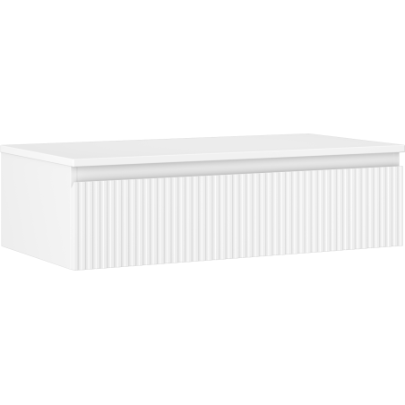 Mexen Rivel meuble de salle de bains sous-vasque 90 cm avec plateau, 1 tiroir, rainuré, blanc mat - 91A20-09023-1-BFC01