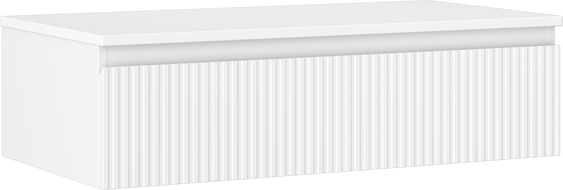 Mexen Rivel meuble de salle de bains sous-vasque 90 cm avec plateau, 1 tiroir, rainuré, blanc mat - 91A20-09023-1-BFC01