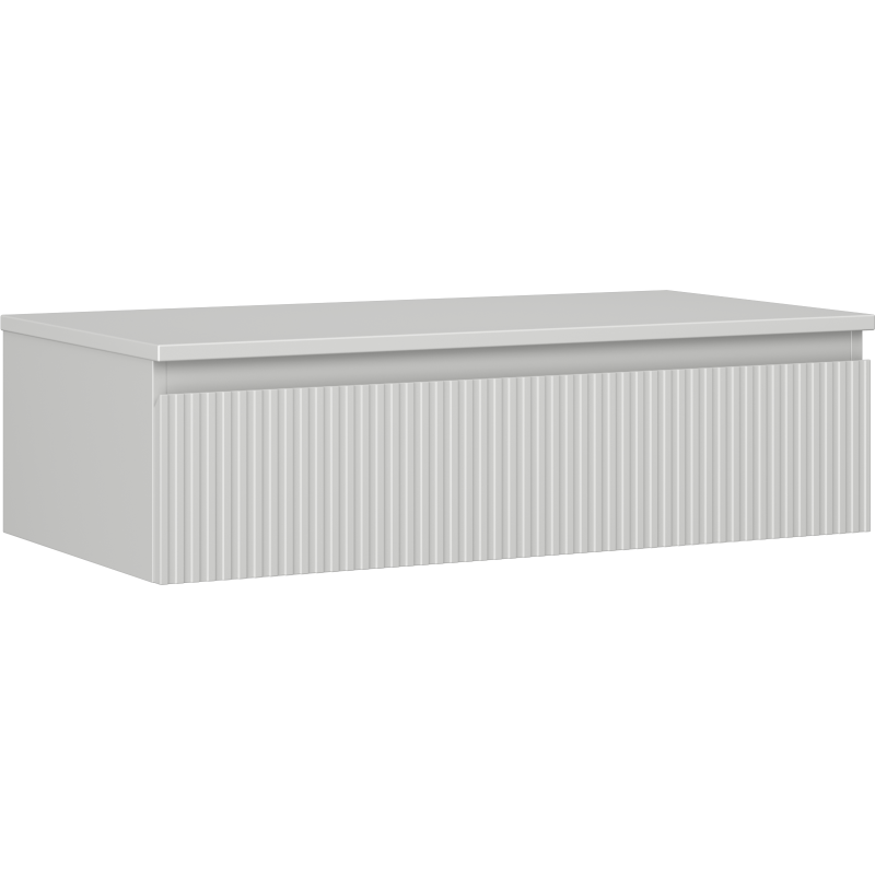 Mexen Rivel meuble de salle de bain sous-vasque 90 cm avec plateau, 1 tiroir, rainuré, gris mat - 91A20-09023-1-BFC62