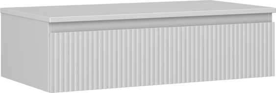 Mexen Rivel armoire de salle de bain sous lavabo 90 cm avec plateau, 1 tiroir, cannelée, gris mat - 91A20-09023-1-BFC62