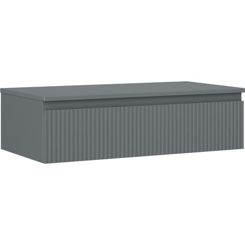 Mexen Rivel meuble de salle de bain sous-lavabo 90 cm avec plateau, 1 tiroir, rainuré, graphite mat - 91A20-09023-1-BFC66