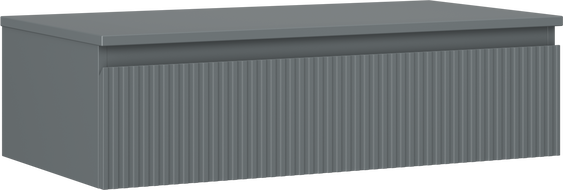 Mexen Rivel meuble de salle de bain sous-lavabo 90 cm avec plateau, 1 tiroir, rainuré, graphite mat - 91A20-09023-1-BFC66