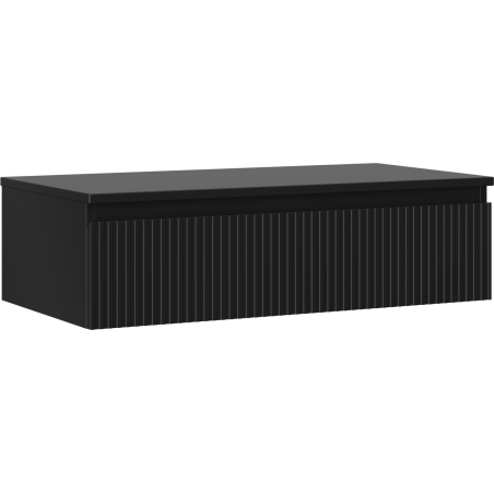 Mexen Rivel meuble de salle de bain sous lavabo 90 cm avec plateau, 1 tiroir, rainuré, noir mat - 91A20-09023-1-BFC71