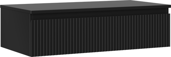 Mexen Rivel meuble de salle de bain sous lavabo 90 cm avec plateau, 1 tiroir, rainuré, noir mat - 91A20-09023-1-BFC71