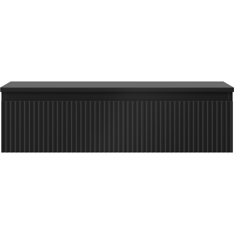 Mexen Rivel armoire de salle de bain sous-lavabo 90 cm avec dessus, 1 tiroir, rainurée, noir mat - 91A20-09023-1-BFC71