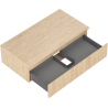 Mexen Rivel armoire de salle de bain sous lavabo 90 cm avec plateau, 1 tiroir, rainurée, chêne - 91A20-09023-1-BFC81